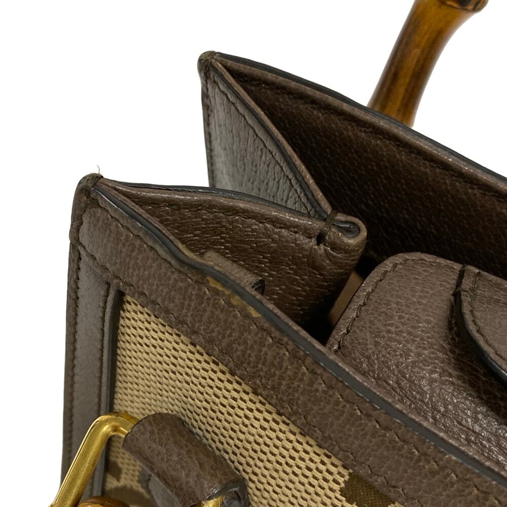 Gucci Diana Mini Tote Bag Tote Bag 655661 Dark Brown Beige Jacquard Leather - Picture 14 of 15